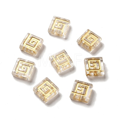 Transparent Plating Acrylic Beads X-OACR-L013-030-1