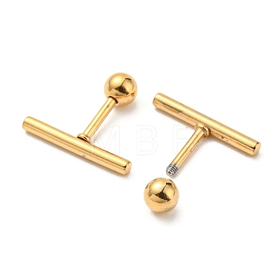 Ion Plating(IP) 304 Stainless Steel Stud Earrings EJEW-Z034-04D-G-1