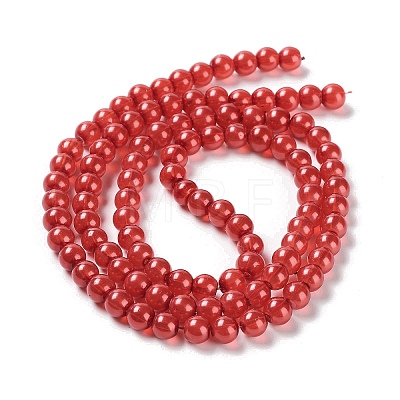 Baking Painted Pearlized Glass Pearl Round Bead Strands HY-XCP0001-13B-1