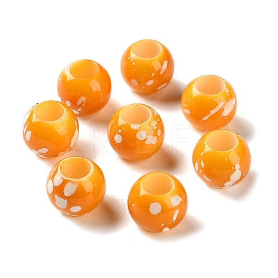 Spray Painted ABS Plastic European Beads KY-G033-01B-02-1