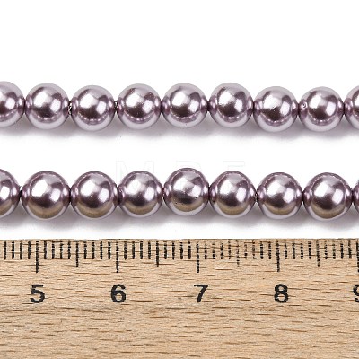 Electroplated Shell Pearl Beads Strands X-BSHE-G041-6mm-02-1