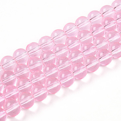 Baking Paint Transparent Glass Beads Strands DGLA-N006-8mm-01-1