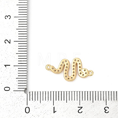 Brass Micro Pave Clear Cubic Zirconia Connector Charms KK-G526-02G-1