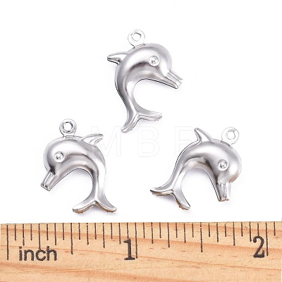 Tarnish Resistant Dolphin 304 Stainless Steel Pendants STAS-I045-29-1