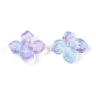 Baking Paint Transparent Glass Bead Caps DGLA-N014-04B-1
