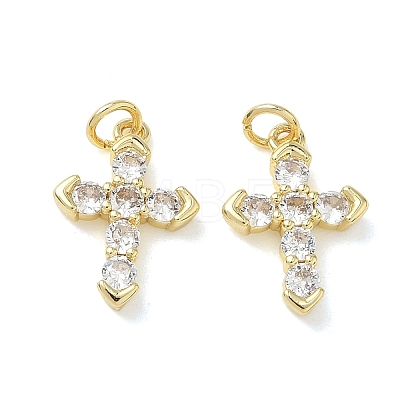 Easter Religion Brass Micro Pave Clear Cubic Zirconia Pendants KK-T085-18B-G-1