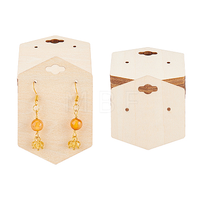 Wood Earring Display Card with Hanging Hole DIY-WH0320-20E-1