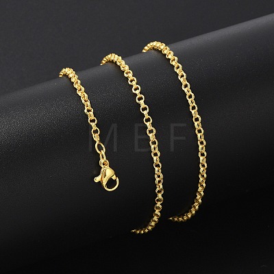 Brass Double Link Chains Necklaces for Women NJEW-D302-37G-1