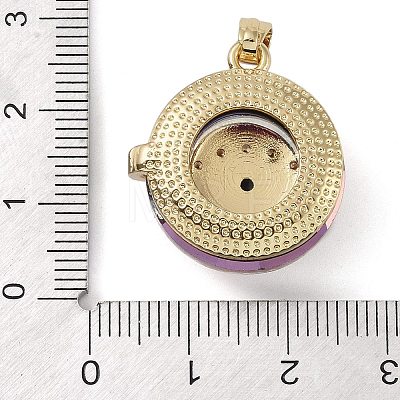 Brass Micro Pave Cubic Zirconia with Glass Pendents KK-Q815-02G-1