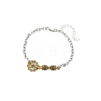 304 Stainless Steel Link Bracelets WG1F394-01-1