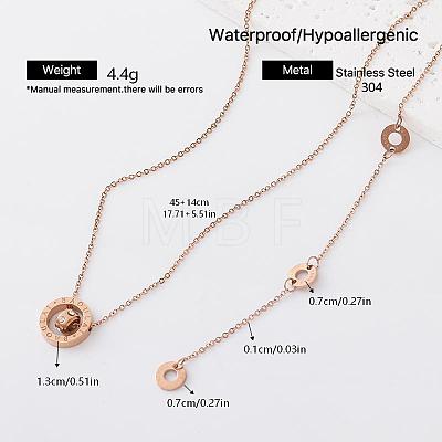 304 Stainless Steel Crystal Rhinestone Pendant Necklaces for Women EI8991-3-1
