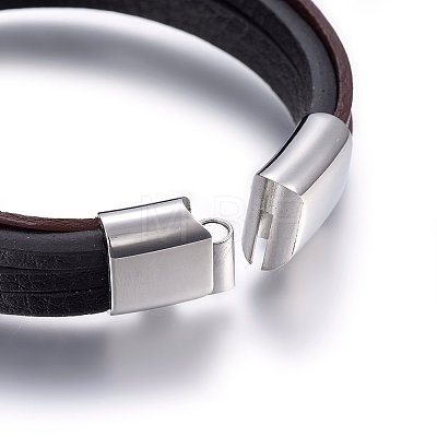 Leather Cord Multi-strand Bracelets BJEW-G603-39P-1