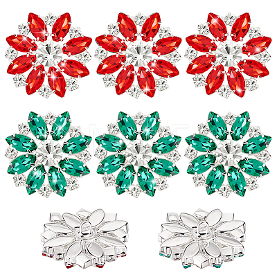 AHADERMAKER 8Pcs 2 Colors 1-Hole Alloy Rhinestone Shank Buttons BUTT-GA0001-16-1