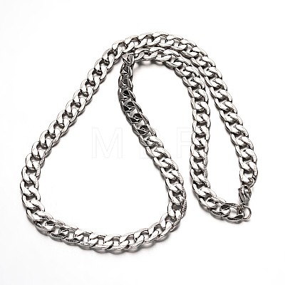 304 Stainless Steel Curb Chain Necklaces NJEW-L353-35-1