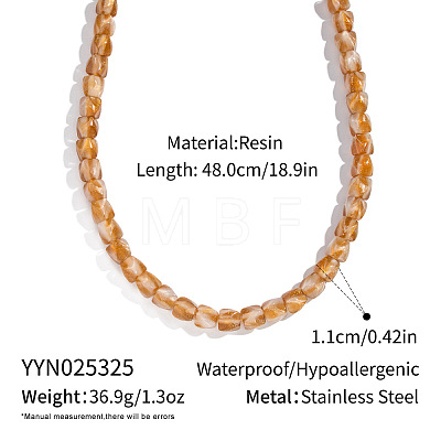 11MM Vintage Resin Polygon Beaded Necklaces IT6760-1-1