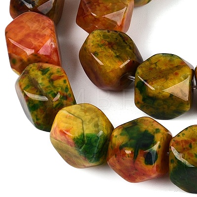 Natural Multi-Color Agate Beads Strands G-Q606-75-1