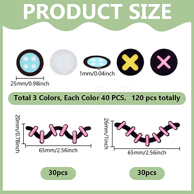 180Pcs 5 Styles Felt Craft Doll Decorations DIY-NB0016-20-1