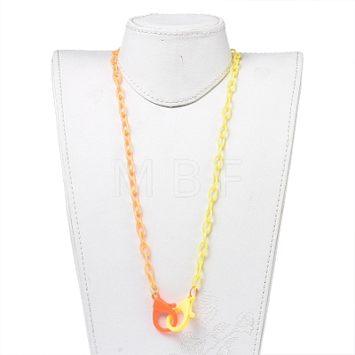 Personalized Two Tone ABS Plastic Cable Chain Necklaces X-NJEW-JN02825-02-1