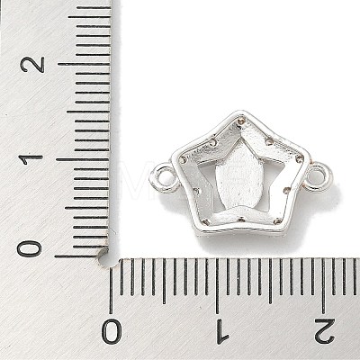 Rack Plating Brass Micro Pave Clear Cubic Zirconia Star with Virgin Mary Connector Charms KK-L224-096P-1