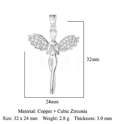 3Pcs Brass Micro Pave Cubic Zirconia Pendants ZIRC-OY001-58P-1
