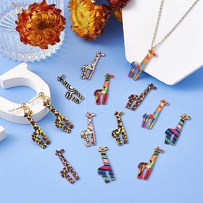 35Pcs 7 Colors Printed Alloy Pendants PALLOY-SZ0001-33-1