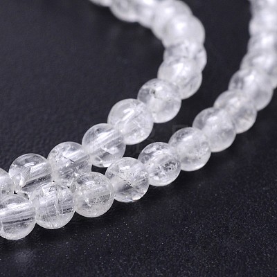 Natural Quartz Crystal Round Beads Strands G-J303-01-8mm-1