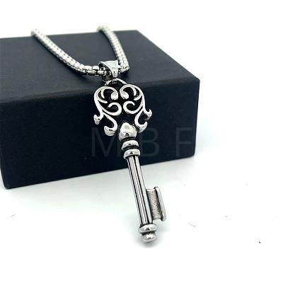 Vintage Punk 304 Stainless Steel Key Pendant Necklaces GR5829-1