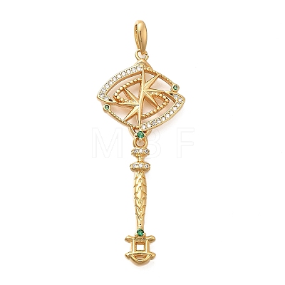 Brass Micro Pave Cubic Zirconia Big Pendants X1-KK-B147-04G-10-1