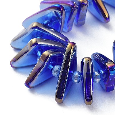 Electroplate Transparent Glass Beads Strands EGLA-R114-01D-1