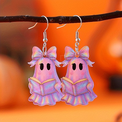 Halloween Ghost Acrylic Dangle Earrings FS-WG53D30-04-1