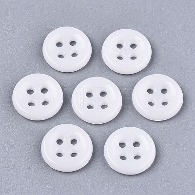 4-Hole Handmade Lampwork Sewing Buttons X-BUTT-T010-01O-1
