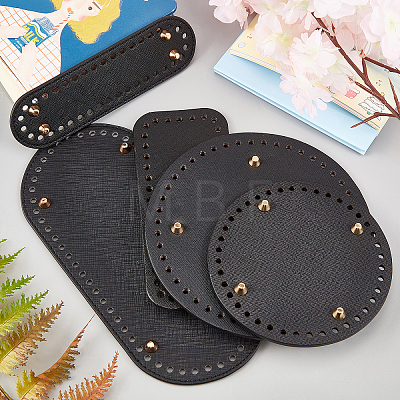 PU Leather Flat Round & Rectangle & Oval & Bag Bottom FIND-CA0001-08-1
