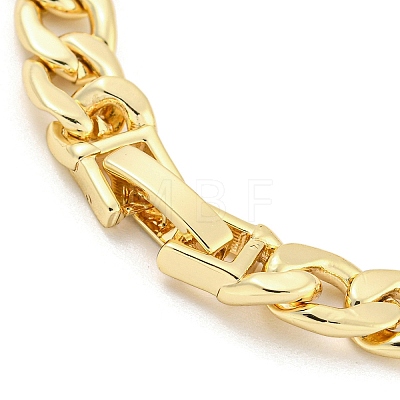 Brass Micro Pave Clear Cubic Zirconia Oval Link Chain Bracelets for Women BJEW-R315-01A-G-1