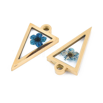 304 Stainless Steel Epoxy Resin Pendants STAS-T072-30-1