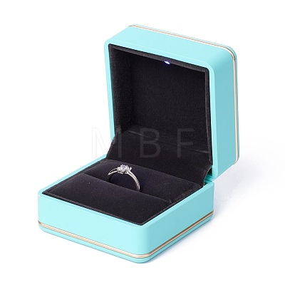 Square Plastic Jewelry Ring Boxes OBOX-F005-03A-1