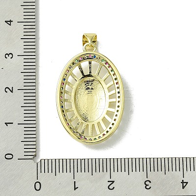 Real 18K Gold Plated Brass Micro Pave Clear Cubic Zirconia Pendants KK-H472-34G-01-1