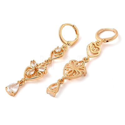 Rack Plating Golden Brass Dangle Leverback Earrings EJEW-B037-26G-1