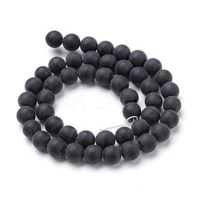 Natural Black Agate Stone Beads Strands G-T055-4mm-07-1