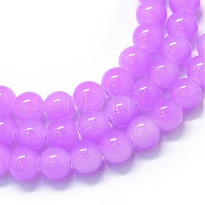 Baking Painted Imitation Jade Glass Round Bead Strands DGLA-Q021-10mm-44-1