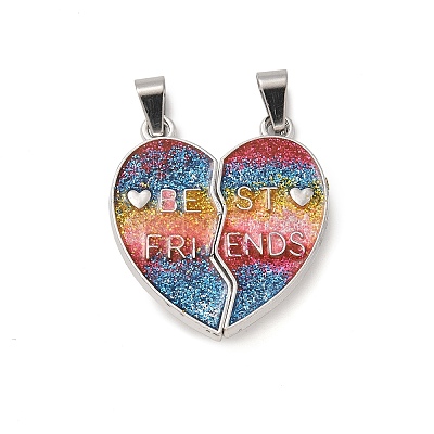 Alloy Enamel Split Pendants STAS-M114-04P-02-1