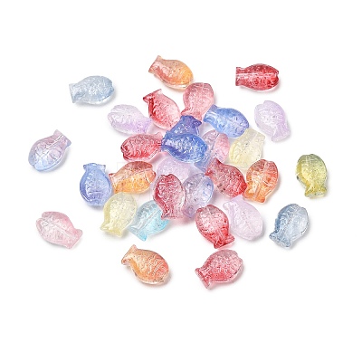 Spray Painted Transparent Glass Beads EGLA-L047-04-1