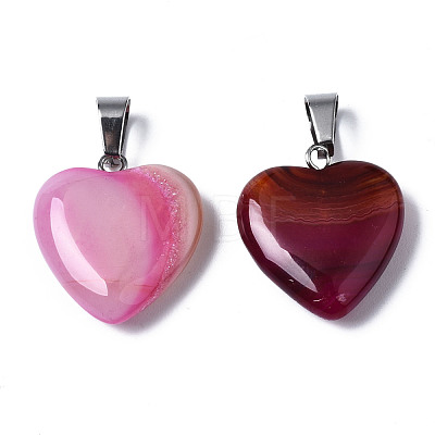 Natural Banded Agate/Striped Agate Pendants X-G-T122-24A-1