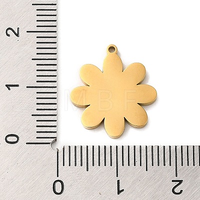 Ion Plating(IP) 304 Stainless Steel Enamel Pendants STAS-Q301-08G-1