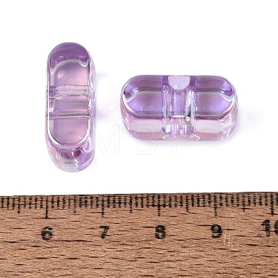 UV Plating Transparent Acrylic European Beads OACR-M027-02I-02-1
