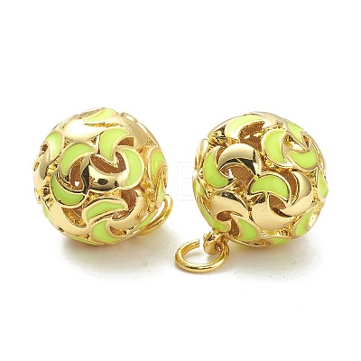 Brass Enamel Charms KK-A153-01G-B-1