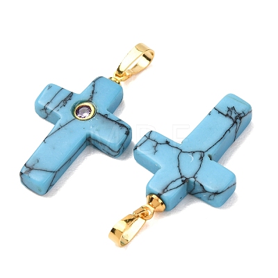 Synthetic Turquoise Pendants G-B180-01G-10-1