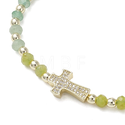 Dyed Natural Malaysia Jade Rondelle Beaded Braided Bead Bracelets BJEW-JB13395-03-1