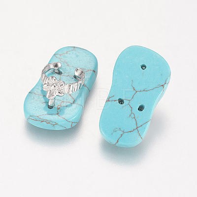 Synthetic Turquoise Pendants G-XCP0001-46-1