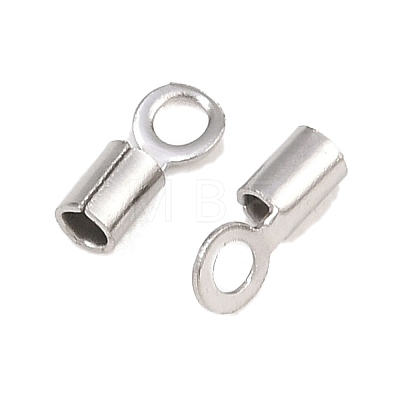 304 Stainless Steel Fold Over Crimp Cord Ends STAS-P434-05C-P-1