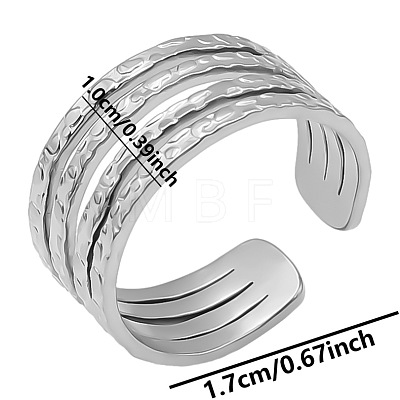 Minimalist Adjustable Geometric 304 Stainless Steel Cuff Ring for Unisex QX2414-1-1
